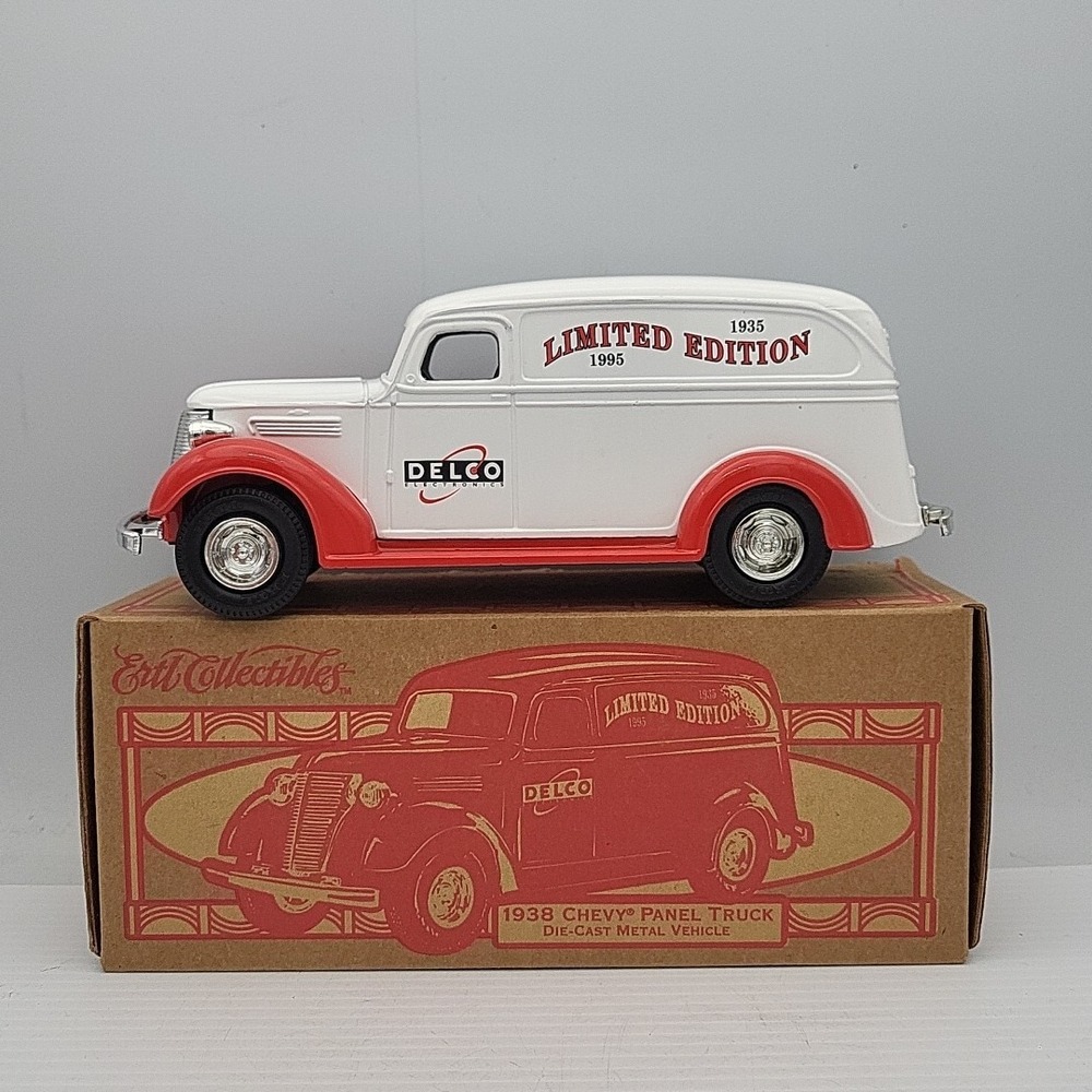 1938 Chevy Panel Truck Delco Electronics Die Cast Coin Bank New In Box